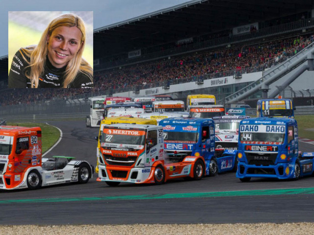 Steffi Halm, la primera mujer de la historia en ganar carreras de camiones